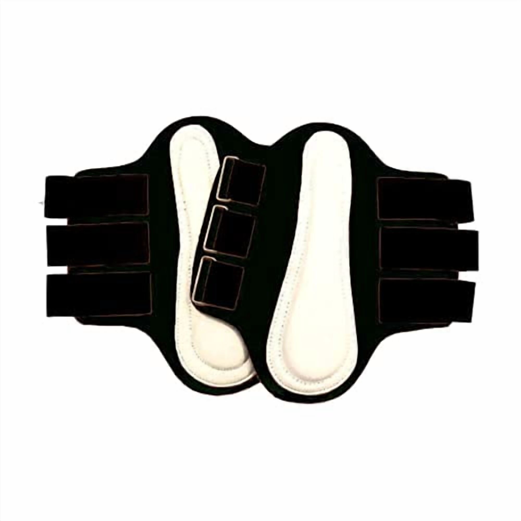 Intrepid International Splint Boots with White Leather Patches, Large, Black