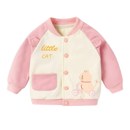 

kpoplk Toddler Coat Toddler Baby Boys Girls Winter Coat Pullover Color Block Bubble Coat Lined Jacket Outerwear(Pink)