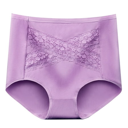 Women s Underwear Cotton High Waist Tummy Control Panties Soft Breathable Full Coverage Briefs Lace Panty