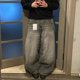 thumbnail image 2 of Ropa de calle nueva Harajuku Color sólido lavado pantalones vaqueros holgados hombres Y2K moda Retro Punk Casual Joker gótico pantalones de pierna ancha de cintura alta, 2 of 7