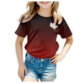 thumbnail image 1 of GDREDA Canada T-Shirts Imprimé Drapeau Filles Manches Courtes T-Shirt Col Rond Été Coupe Décontractée T-Shirts Basiques, 1 of 4