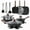 Black, variant on Gianna 12 Pcs Non-Stick Cookware Set, Pots and Pans Set, with Spatula & Detachable Handle for Kitchen, Black