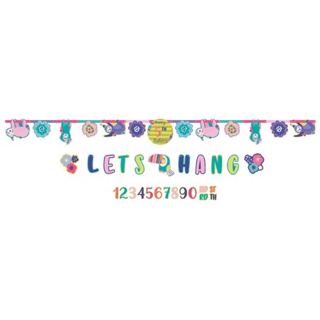 Custom Sloth Mega Letter Banner Set - 1 Pack - Personalized Party Decor for Birthdays, Baby Showers, and Celebrations