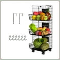 thumbnail image 1 of Auledio 3 Tier Metal Fruit Storage Basket Wall Mounted Basket Bin for Kitchen in Black, 1 of 7