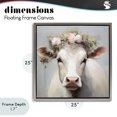 thumbnail image 4 of Stupell Industries Rustic Lodge Pretty Pearl Cow with Florals Gray Floating Frame Canvas Art, 25 x 25, by Heidi Kuntz, 4 of 8