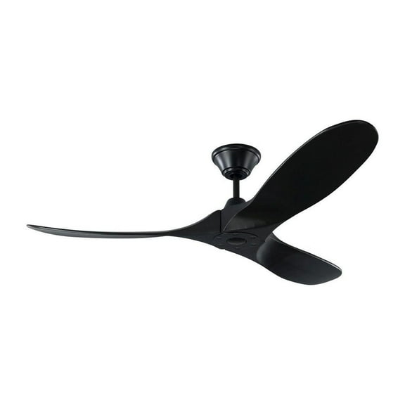 52 inch Propeller Ceiling Fan with Remote Control (3-Blade)-Matte Black Finish-Black Blade Color Bailey Street Home 96-Bel-2884859