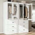 thumbnail image 7 of MEISSALIVVE Wardrobe Closet with 4 Doors and 6 Drawers, 74.8" Freestanding Armoire Storage Cabinet, Large Modern Bedroom Wardrobe, White, 7 of 7