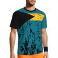 thumbnail image 5 of Exclusive design Bahamas Flag Grain 3D Printed Men For Running Bike Soccer Tennis Fitness Sports tshirt Mesh Fans Short T-shirt, 5 of 14