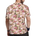 thumbnail image 2 of Wukai Rose Flowers Print Men's Short-Sleeved Mesh T-Shirt,Quick-Dry Short Sleeve Workout T-Shirt-, 2 of 8