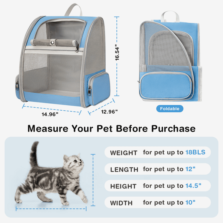 GoHimal Pet Carrier Backpack for Dogs and Cats,Puppies,Ventilated Design  Breathable Dog Carrier Backpack,Cat Bag for Hiking Travel Camping Outdoor