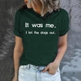 thumbnail image 2 of Raeneomay Casual Tops Oversized T Shirts Women's Funny Letter Printed Pattern Casual Fashion Soild Color Short Sleeve Tops Blouse, 2 of 6