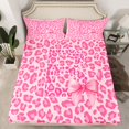 thumbnail image 2 of Homewish Ribbon Monogrammed B Twin Sheet Sets for Girl, Kawaii Princess Style Twin Fitted Sheet, Black Pink Cheetah Print Flat Sheet, Luxury Bedroom Decor, 3pcs, 2 of 7