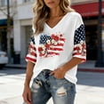 thumbnail image 6 of Ounisa USA 250th Anniversary Shirt Women 3/4 Sleeve V-Neck Patriotic Top - American Flag Tee Independence Day Blouse, 6 of 6