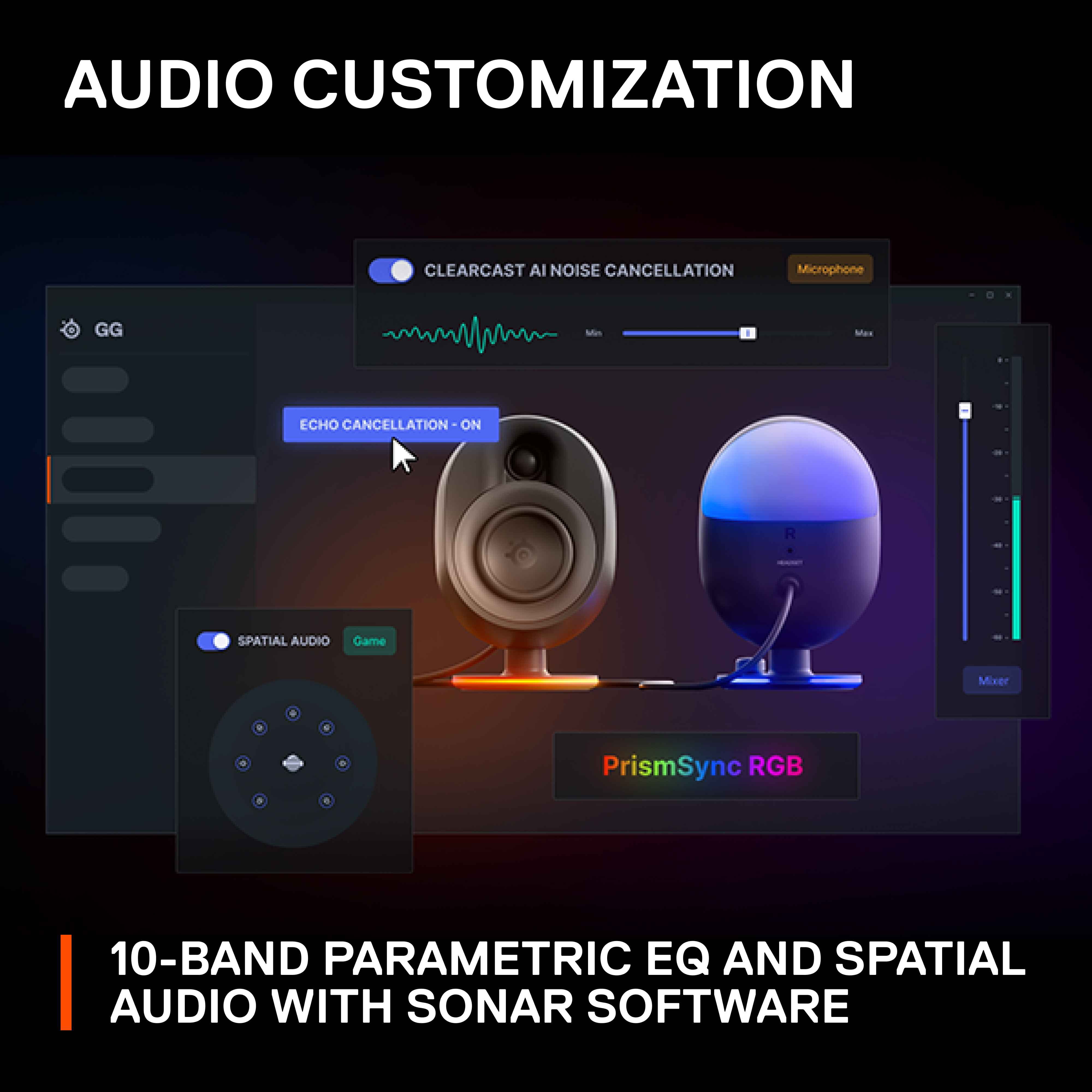 SteelSeries Arena 7 Illuminated 2.1 Gaming Speakers – 2-Way SteelSeries Arena 7 Illuminated 2.1 Gaming Speakers – 2-Way
