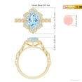 thumbnail image 4 of ANGARA Natural Oval 1.5 ct Aquamarine Trillium Floral Shank Ring in 14K Yellow Gold for Women (Size-9x7mm) | March Birthstone, Birthday, Anniversary, Jewelry Gift for Women | Natural Aquamarine Ring, 4 of 8
