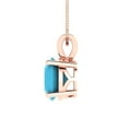 thumbnail image 3 of Clara Pucci 18K Rose Solid Hypoallergenic Gold 2.5Ct Turquoise Round Brilliant Cut Solitaire Designer Necklace Pendant For December, 3 of 7