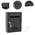 thumbnail image 6 of Fancyes Wall Mounted Mailbox Lockable Mail Box Mail Insertion Large Metal Post Box Security Drop Box for Gate Home Decoration Outdoor Black, 6 of 8