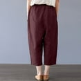 thumbnail image 4 of ZANZEA Women High Waist Basic Cropped Pants Capris Pantalon Wide Leg Trousers, 4 of 4
