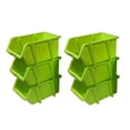 thumbnail image 2 of STORAGE BIN TOTES 6 Pack / COLORWAY Toy & Craft Stacking Heavy-Duty XL Bins  - Green, 2 of 6
