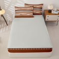 thumbnail image 4 of Homewish Orange Abstract Swirl Zipper Twin Comforter Sets with Fitted Sheet and 2 Pillowcases,Aesthetic Art Zipper Bedding Set,Light Gray Reversible,4pcs, 4 of 8