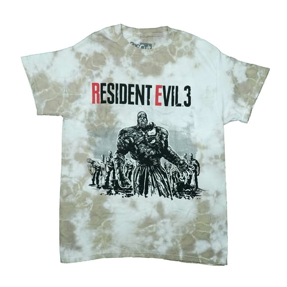 Resident Evil Mens T-Shirt - Black And White Wash Nemesis Leading Zombies