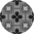 thumbnail image 1 of Ahgly Company Indoor Square Patterned Dark Gray Black Area Rugs, 3' Square, 1 of 6