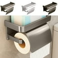thumbnail image 1 of Soporte y caja de almacenamiento para papel higiénico montados en la pared - Dispensador de jabón de acero inoxidable con montaje adhesivo, 7x4x3 pulgadas, 1 of 6
