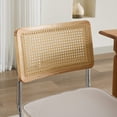 thumbnail image 7 of Smilegend Mid Century Modern Velvet Dining Chairs Set of 2 with Rattan Back and Stainless Chrome Base, Beige, 7 of 7