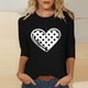 thumbnail image 1 of Xuyuer Women's Valentine 3/4 Sleeve Round Neck Shirt Funny Love Heart Graphic Tee Casual Couple Top Blouse, 1 of 5