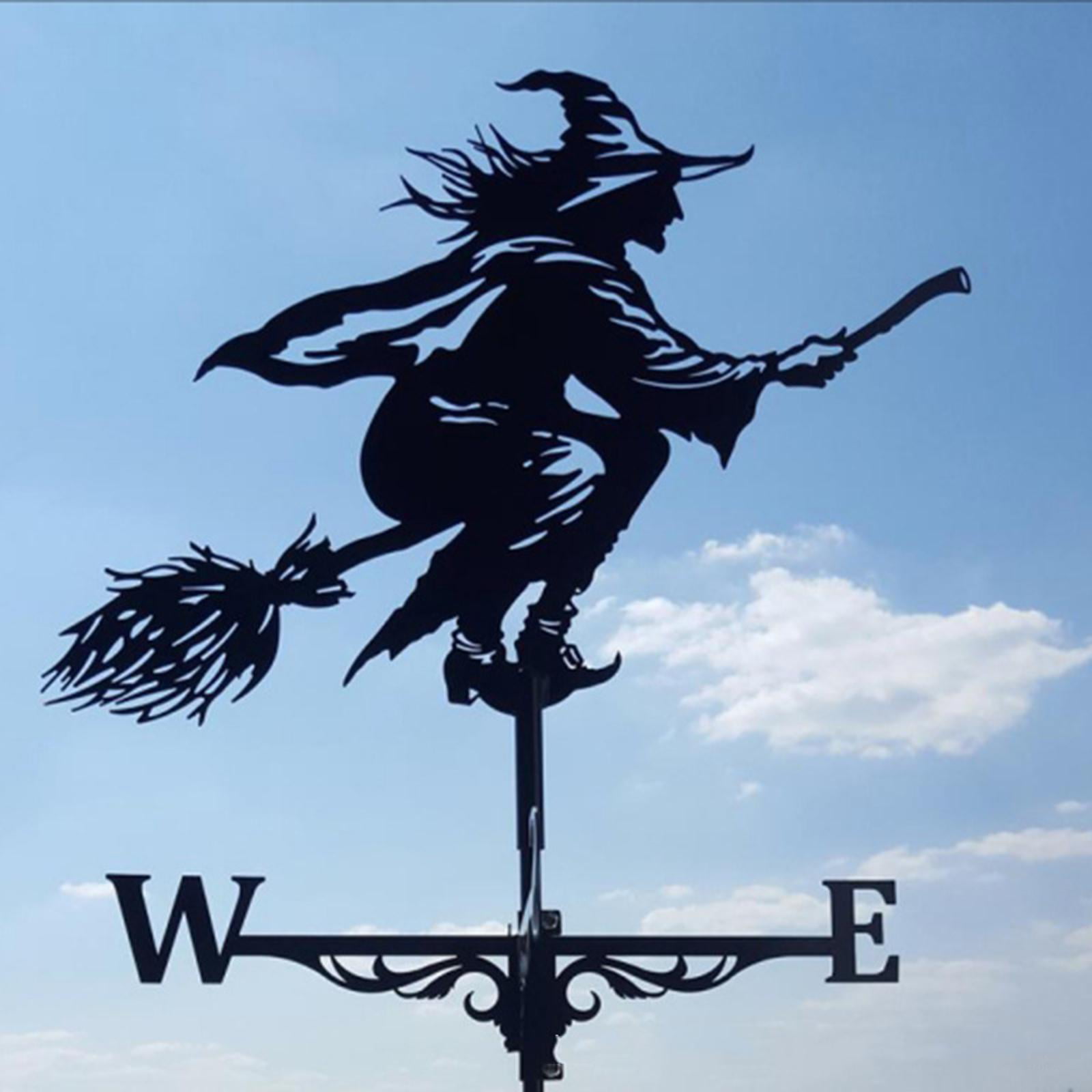 Iron Witch Weathervane Weather Vane Wind Direction Indicator Stake 30'' Tall 