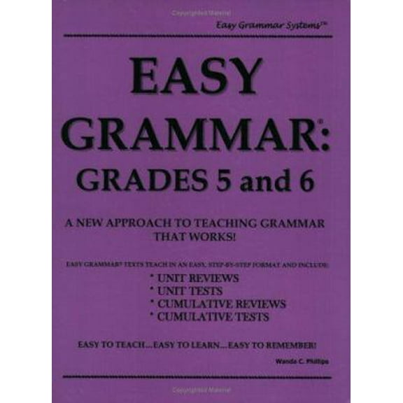 Pre-Owned Easy Grammar: Grades 5 & 6 (Paperback) 0936981113 9780936981116