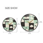 Checkered Pattern with Clouds Wall Clock Modern Decor Acrylic Clock Golden Hands 9.5in