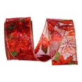 thumbnail image 1 of Reliant Ribbon 93032W-090-40F Leaves Glitter Sheer Wired Edge Ribbon - Burgundy - 2.5 in. x 10 yards, 1 of 1