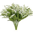 thumbnail image 1 of 3 piezas de flores artificiales para interiores y exteriores arbusto artificial con flores blancas y hojas verdes compatible con la decoración de la boda mesa casa jardín floral Arra Afortunado Sencillez, 1 of 5