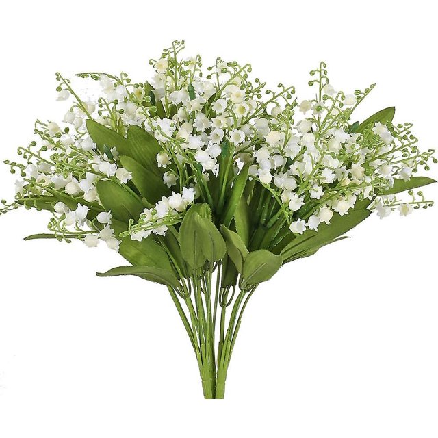 3 piezas de flores artificiales para interiores y exteriores arbusto artificial con flores blancas y hojas verdes compatible con la decoración de la boda mesa casa jardín floral Arra Afortunado Sencillez