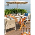 thumbnail image 4 of Outdoor Tablecloth with Umbrella Hole and Zipper, Orange Pumpkin Gnomes Fall Rectangle Table Cloth 60x84 Inch Waterproof Tablecloth, Thanksgiving Leaf Black White Plaid Branches Picnic Table Cover, 4 of 7