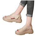 thumbnail image 3 of Bmisegm Thick Soled Platform Shoes for Women Open Toed Fish Mouth Shoes Summer Casual Retro Straps and Sandals for Outer Wear Womens Sandals Summer White 7.5, 3 of 8