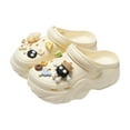 thumbnail image 1 of MIASHUI Chaussures d'Eau pour Femmes Sabots à Plateforme de Jardin Confortables Décontractés Sandales de Plage, Blanc, 8, 1 of 4