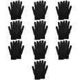 thumbnail image 3 of 10 Pack of Bulk Wholesale Adult One Size Knit Stretch Cold Winter Weather Gloves for Men, Women, Teens, Homeless and Charity Donations for Harsh Climates and Temperatures in Black, 3 of 7