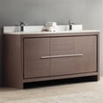 thumbnail image 2 of Fresca Allier 60" Gray Oak Double Sink Bathroom Cabinet with Top and Sinks, 2 of 3