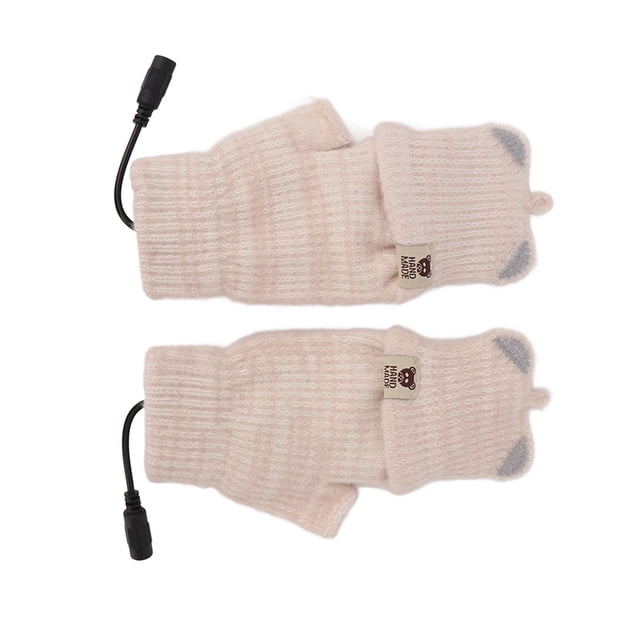 Guantes Térmicos USB Manoplas Hombres Mujeres Invierno Tejidos Sin Dedos Calentadores De Manos Guantes Térmicos Para Trabajo De Oficina