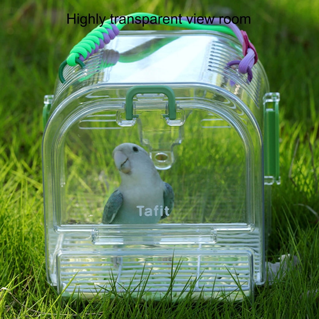 WINDLAND Light weight Pet Carriers Transparents Portable Bird Cage With Removable Tray