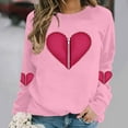 thumbnail image 4 of dazeni Valentine's Sweatshirt for Women Cute Love Heart Blouse Casual Long Sleeve Valentine Tshirt Fashion Clothes Tops Pink Large, 4 of 6