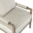 thumbnail image 3 of Duhome Elegant Lifestyle Dining Chair Contemporary Linen Solid Print 100% Solid Rubberwood Construction Armchair, Brown/Beige, 3 of 9