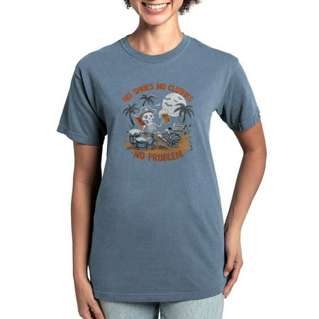CafePress - No Shoes No Clothes No Problem Women s Comfort Colors® T Shirt - Womens Comfort Colors® Shirt