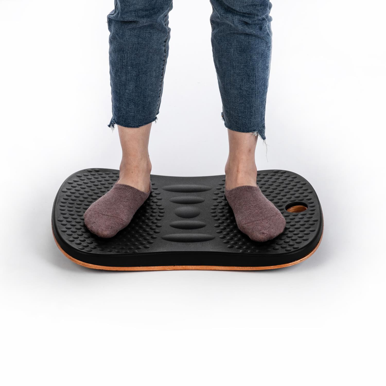 Wobble Board bamboo+aluminum balance stability trainer for standing desk fitness 
