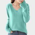 thumbnail image 2 of hotojiny Womens Sweaters V Neck Long Sleeve Soft Tops Solid Color Thermal Knit Pullover Sweaters Casual Shirts Fashion Clothing, 2 of 4