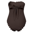 thumbnail image 6 of Maternity Women One-Piece Bathing Suit Solid Color Sleeveless Swimsuit Print Swimwear For Beach Pool Vacation,Brown,SIZE S, 6 of 9
