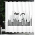 thumbnail image 3 of Ambesonne NYC Scene Shower Curtain, Monochrome and Modern, 69"Wx75"L, Charcoal Grey White, 3 of 4