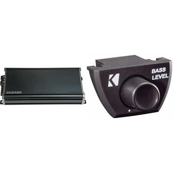 Kicker CX Series CX1800.1 1800W Mono Class D Mosfet Full-Range Car Amp w/ Bass Knob Bundle